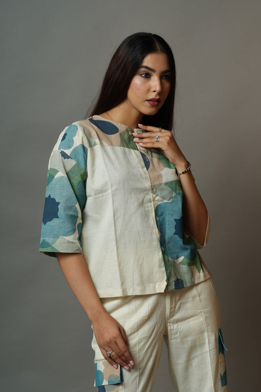 Natural Flex Hand Printed Co-ord Set for women 