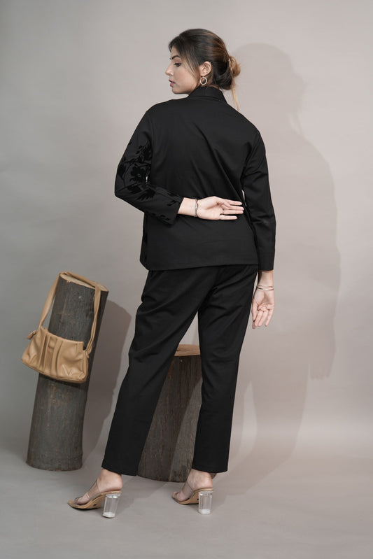 Black flocked co-ord set