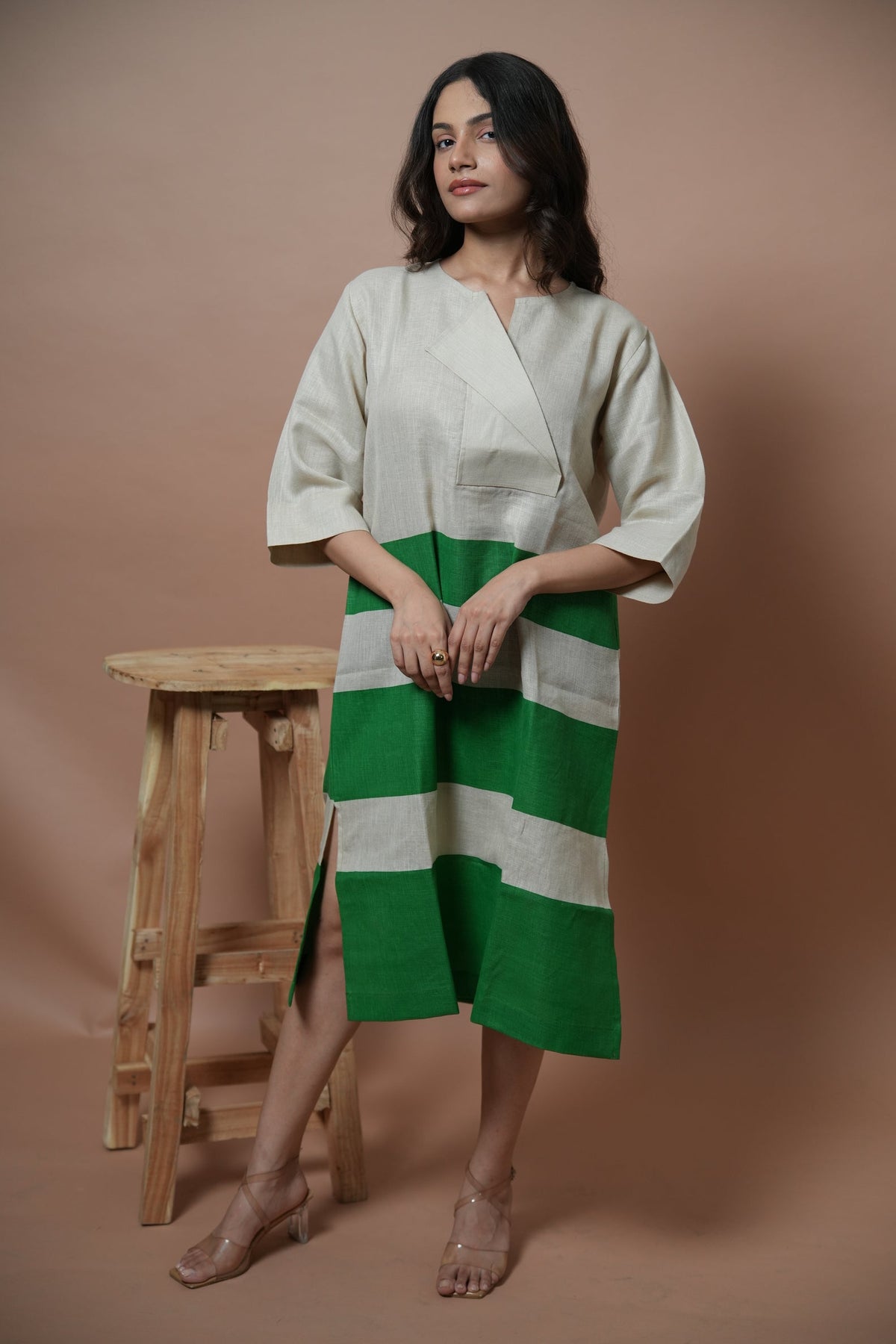 Serene Green Panel Dress