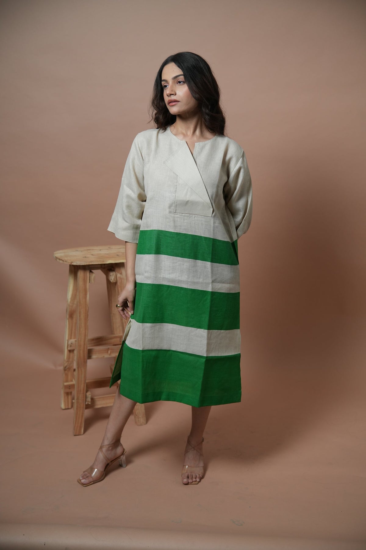 Serene Green Panel Dress