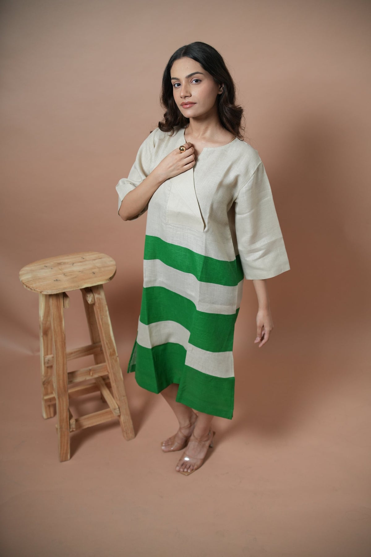 Serene Green Panel Dress