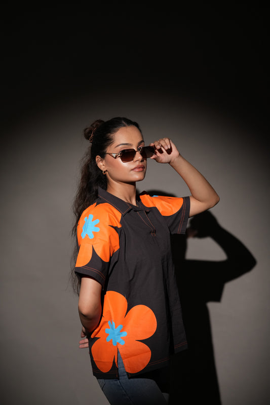 Night Pop: Orange Bloom Top