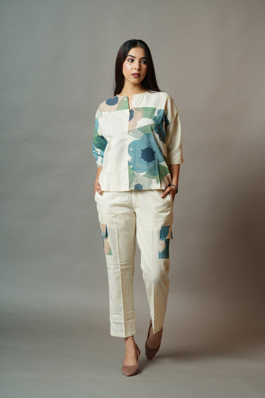 Natural Flex Hand Printed Co-ord Set for women 